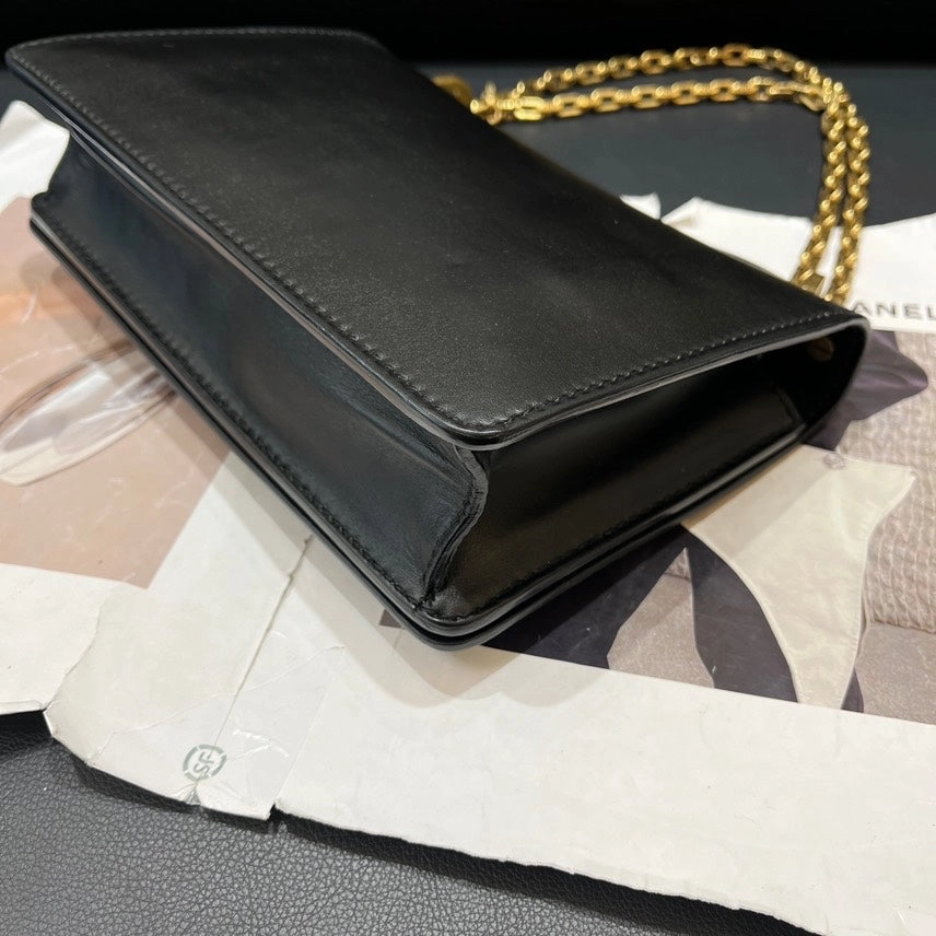 Dior JADIOR Black Leather Shoulder Bag 25x17x6 Chain Strap