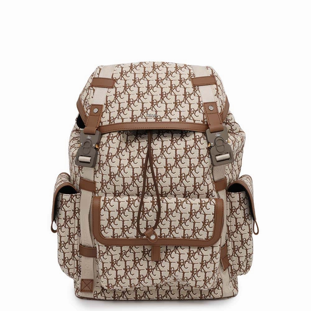 Dior Oblique Cactus Jack Travis Scott Hit The Road Backpack Beige/Brown1ESBA163JOD Jacquard Leather