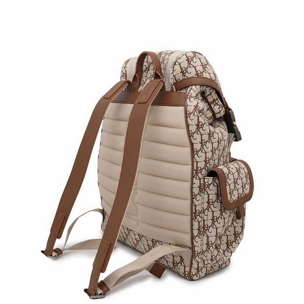 Dior Oblique Cactus Jack Travis Scott Hit The Road Backpack Beige/Brown1ESBA163JOD Jacquard Leather