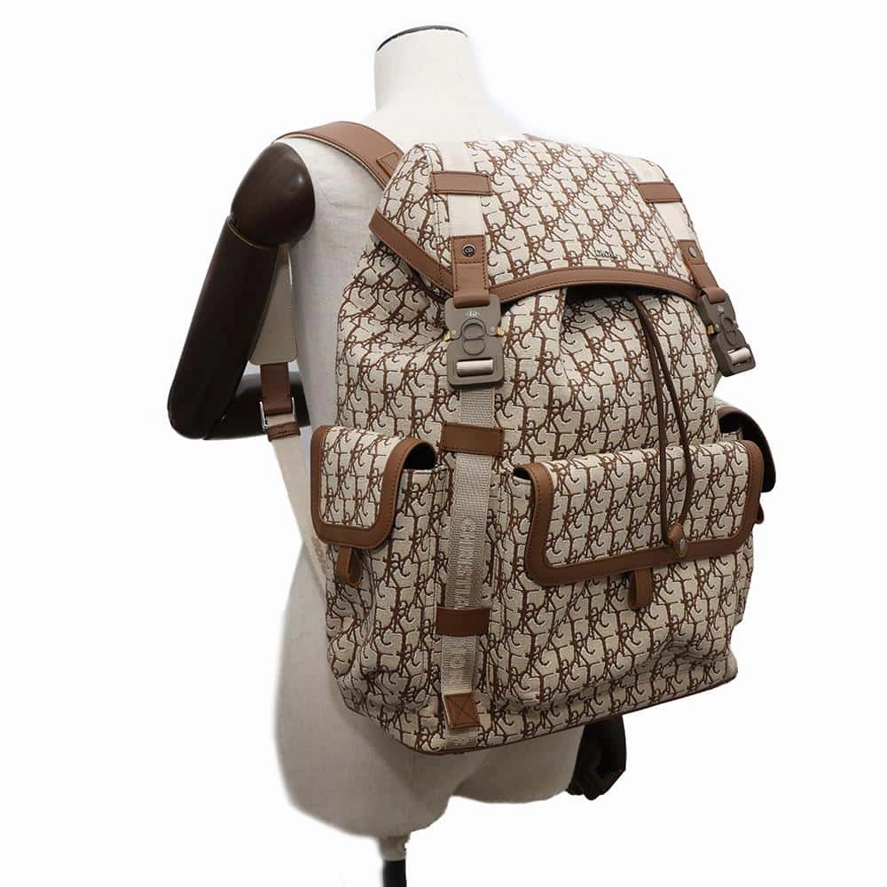 Dior Oblique Cactus Jack Travis Scott Hit The Road Backpack Beige/Brown1ESBA163JOD Jacquard Leather