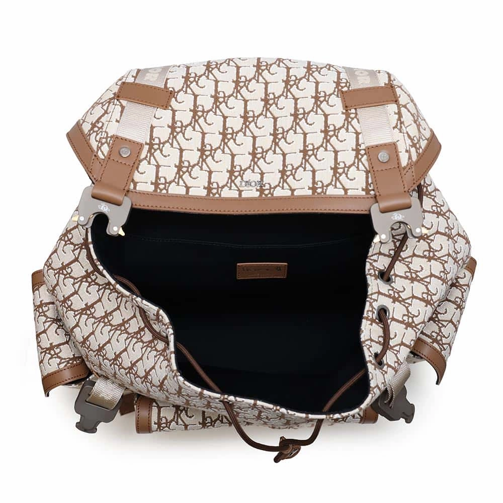 Dior Oblique Cactus Jack Travis Scott Hit The Road Backpack Beige/Brown1ESBA163JOD Jacquard Leather