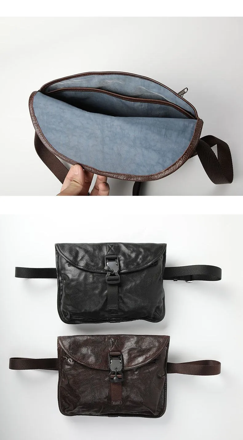 DISTRESSED BROWN LEATHER MEN'S Side BAG 10 inches MESSENGER BAG Leather Coffee Courier BAGs FOR MEN