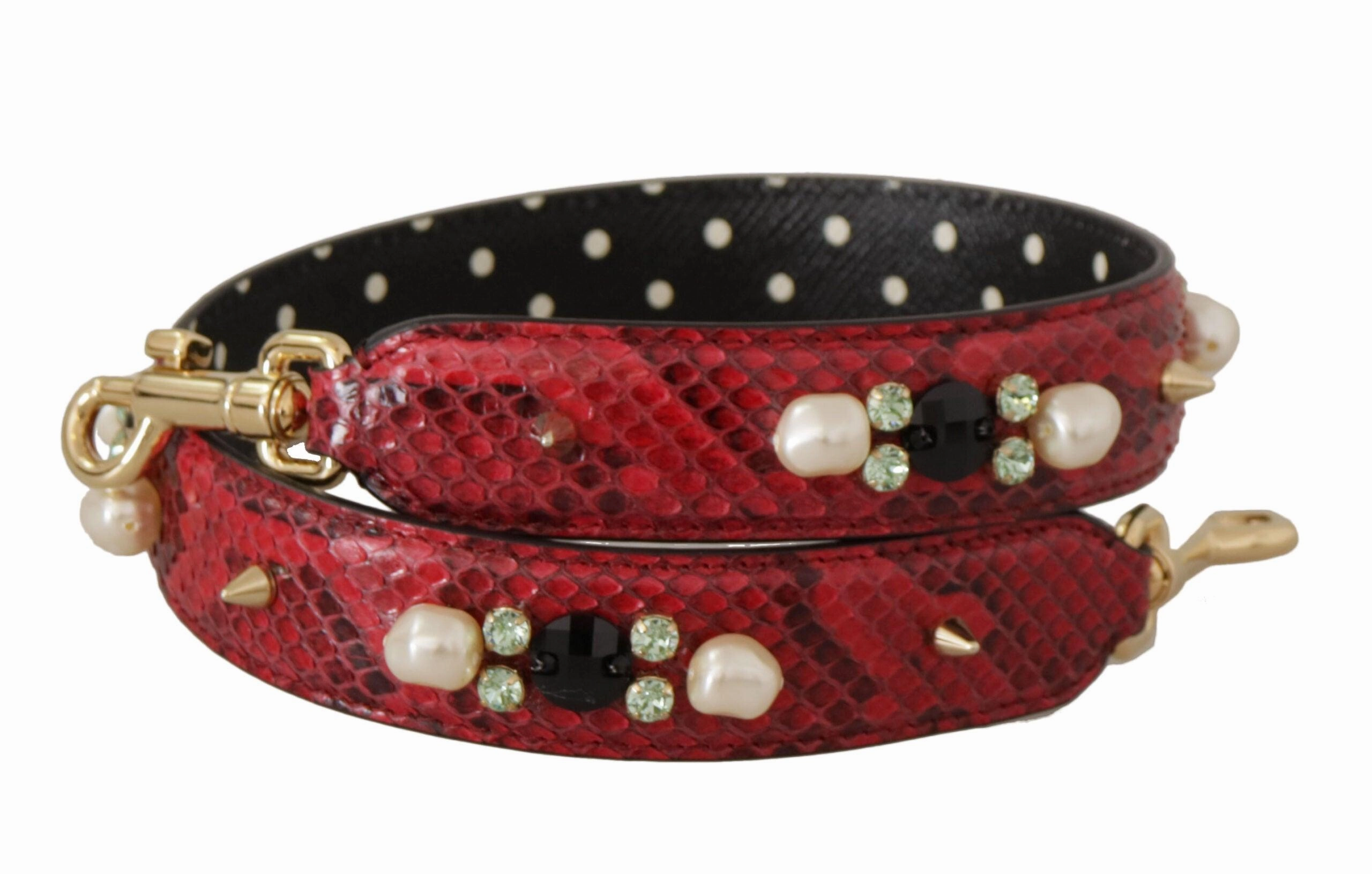 Dolce & Gabbana Elegant Red Python Leather Shoulder Strap