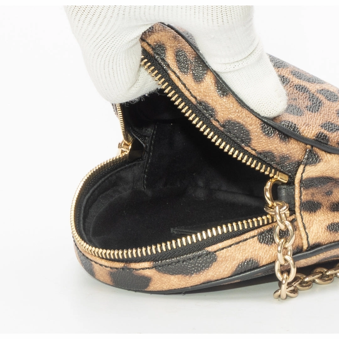 Dolce & Gabbana Leopard Print Coated Canvas Round Crossbody Bag