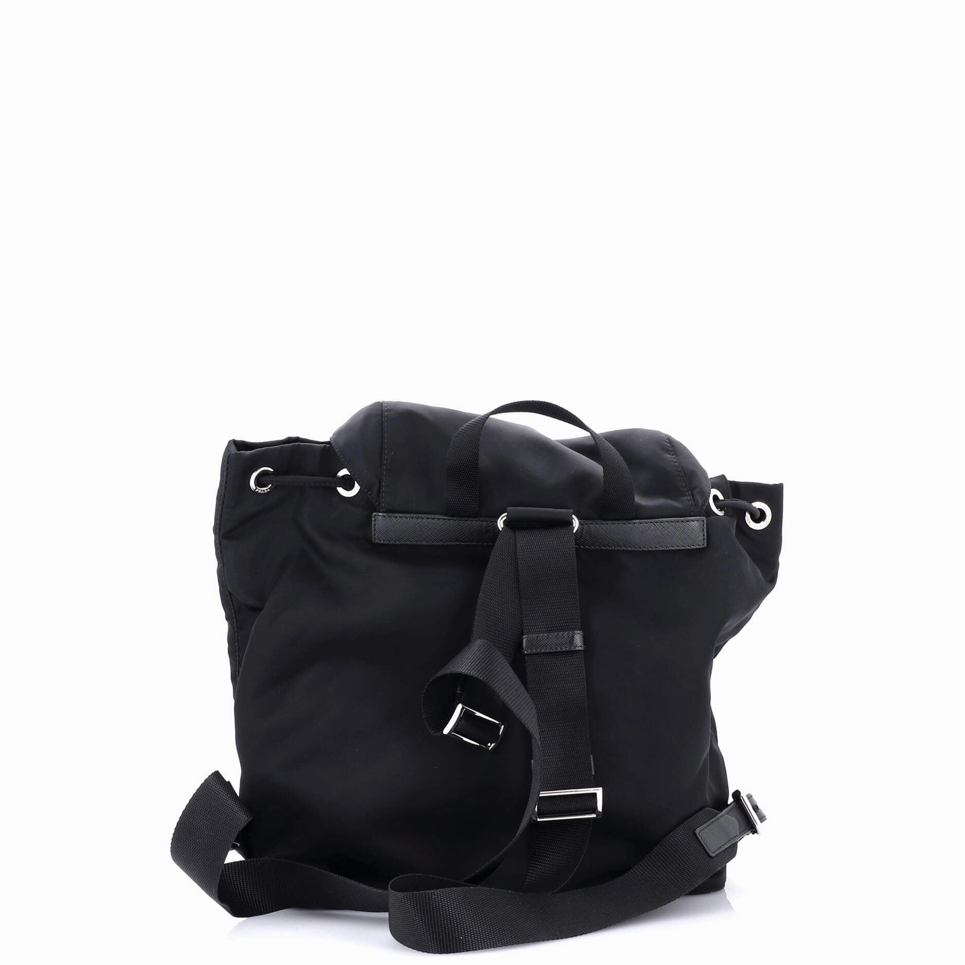 Double Pocket Buckle Backpack Tessuto Medium