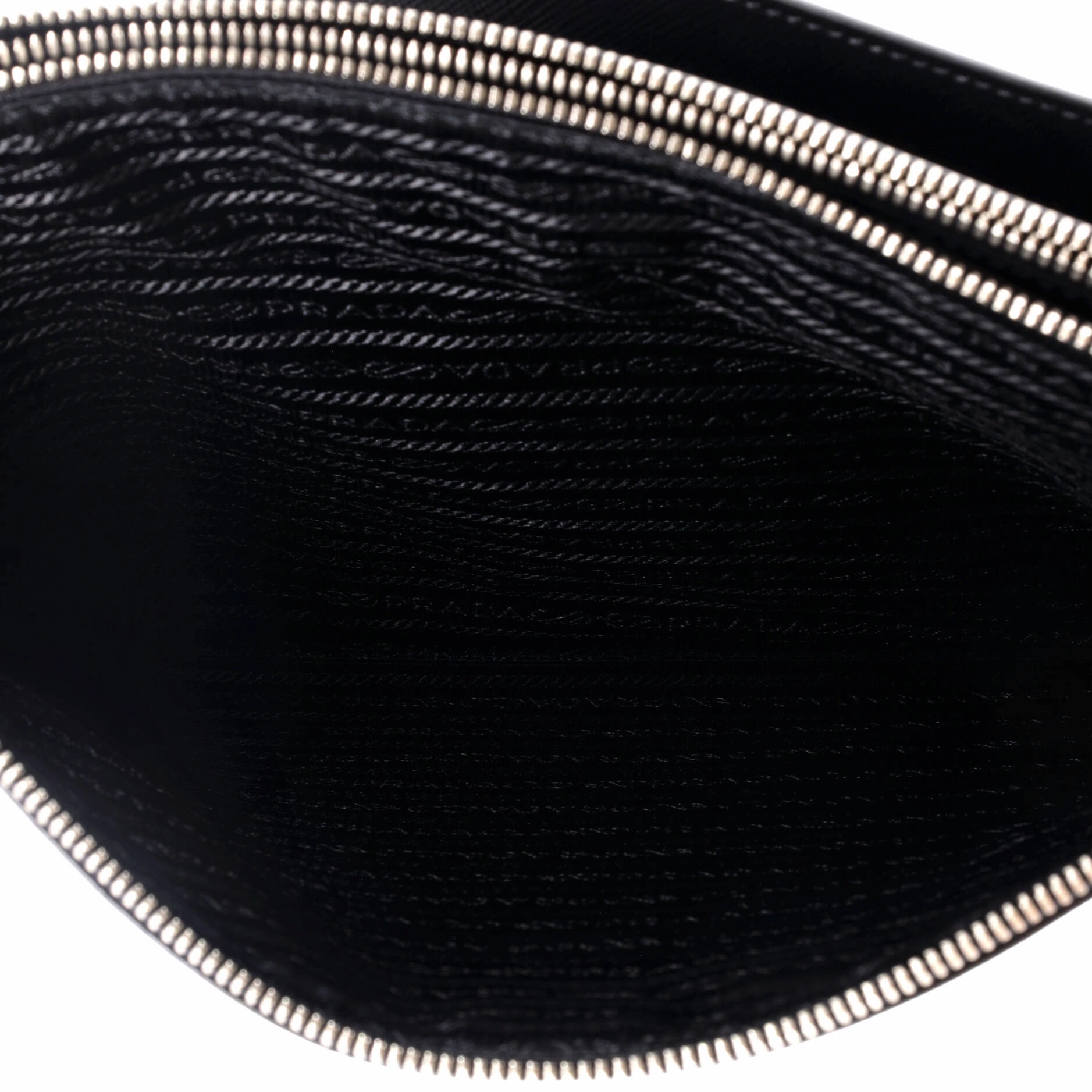 Double Zip Clutch Crossbody Bag Saffiano Leather Large