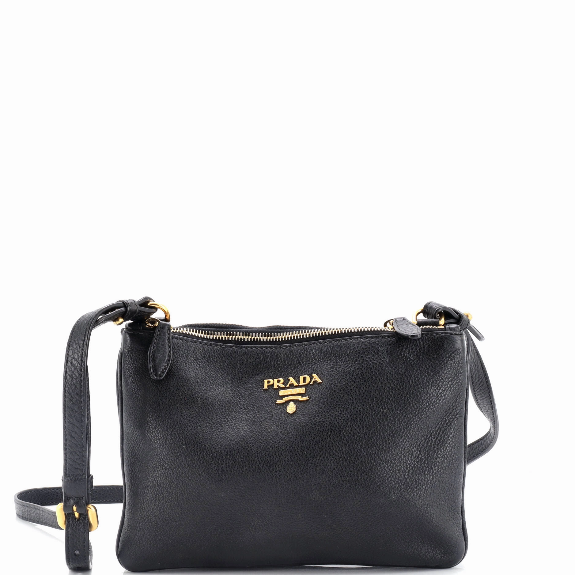 Double Zip Crossbody Bag Vitello Daino Small