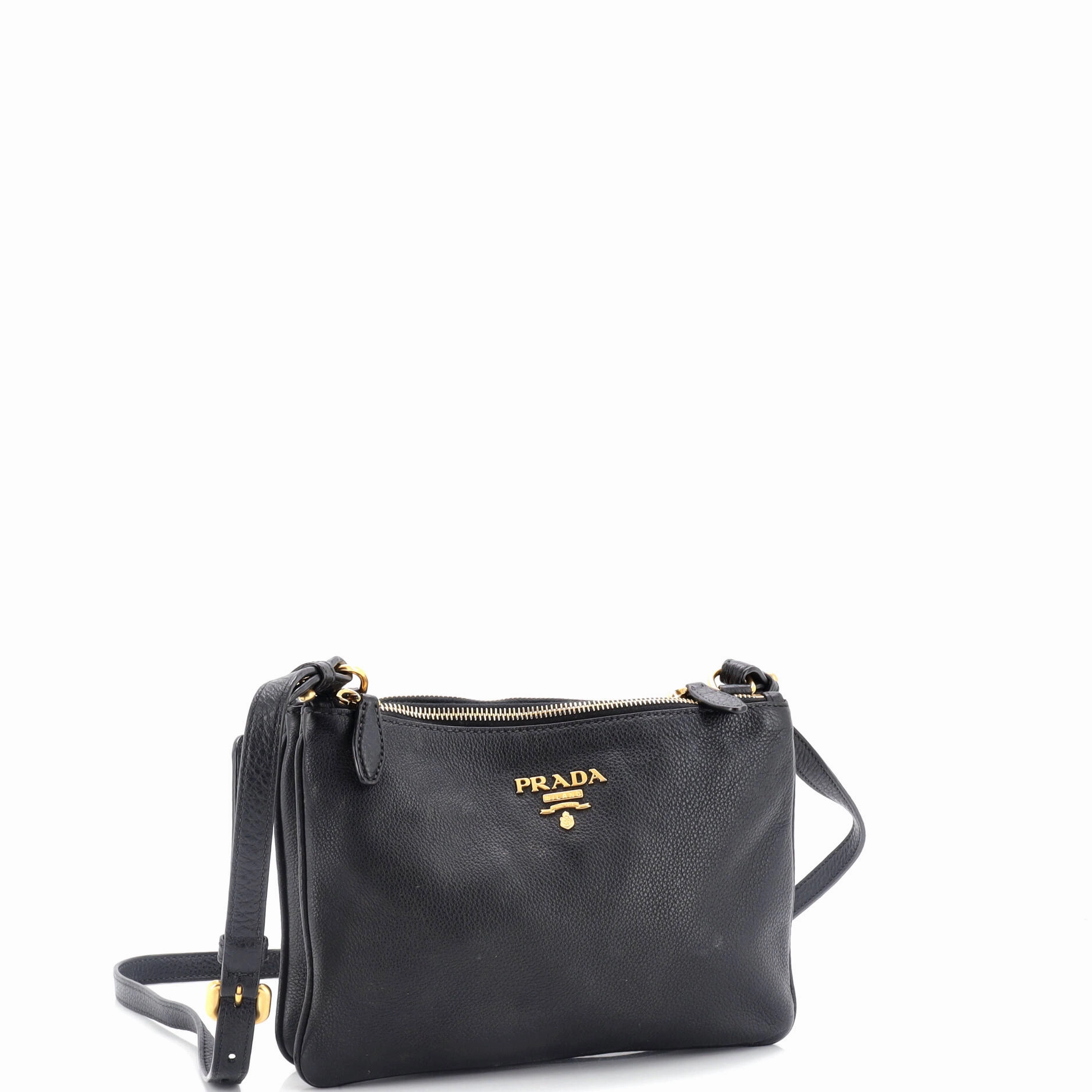 Double Zip Crossbody Bag Vitello Daino Small