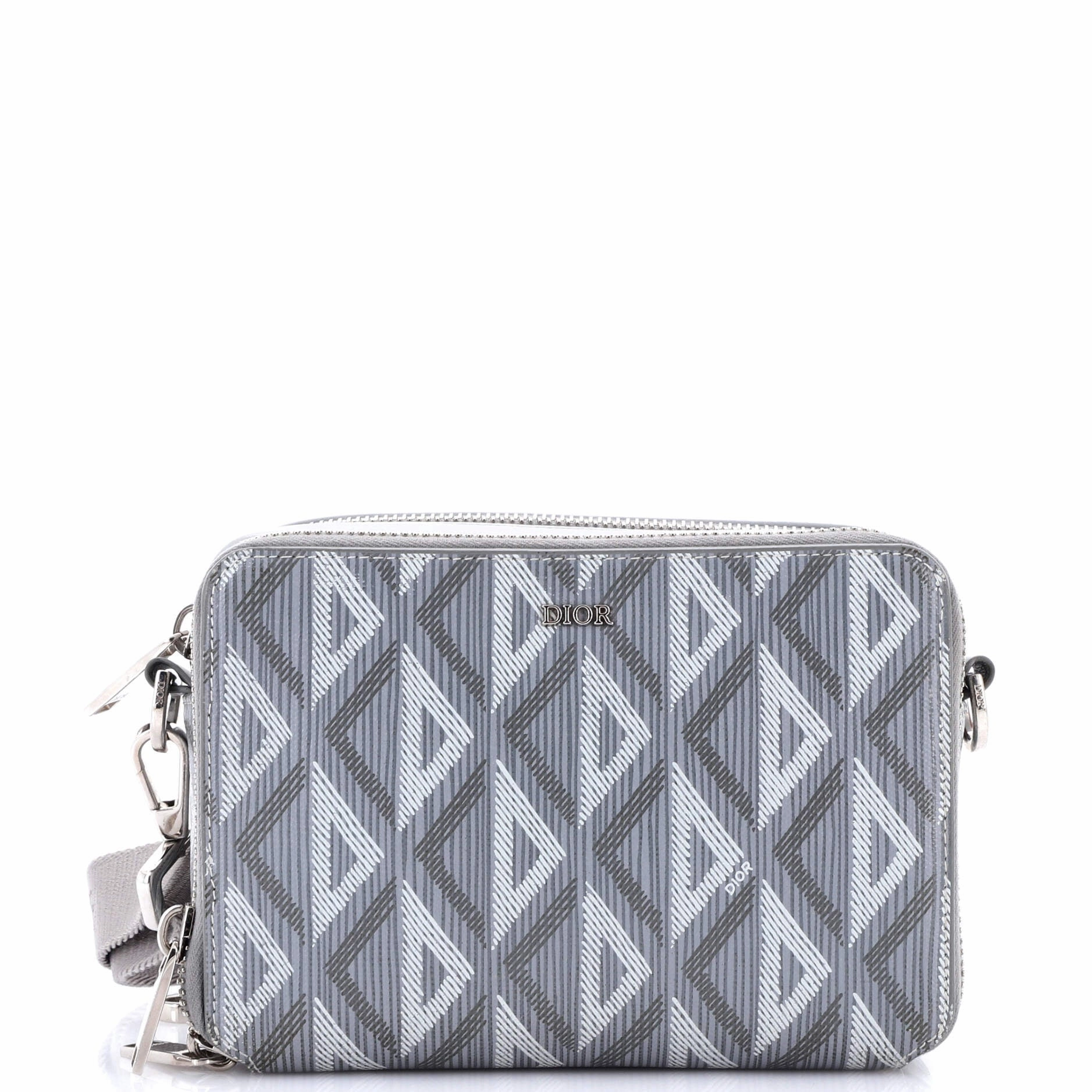 Double Zip Crossbody Pouch CD Diamond Coated Canvas