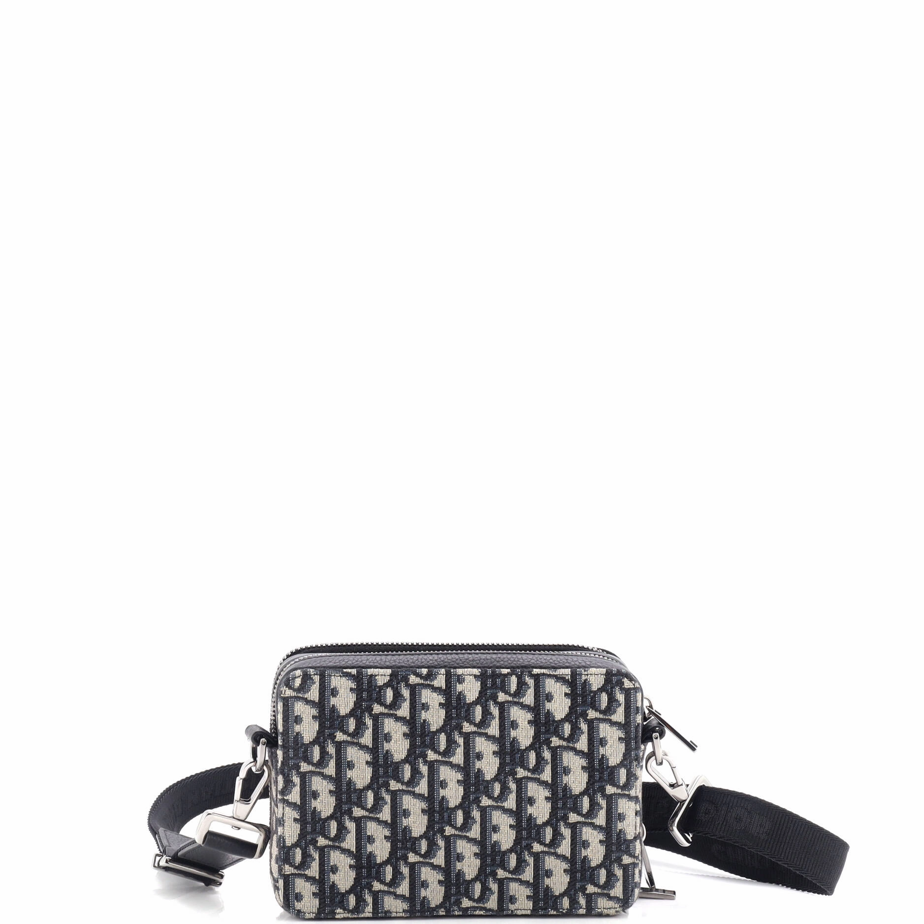 Double Zip Crossbody Pouch Oblique Canvas