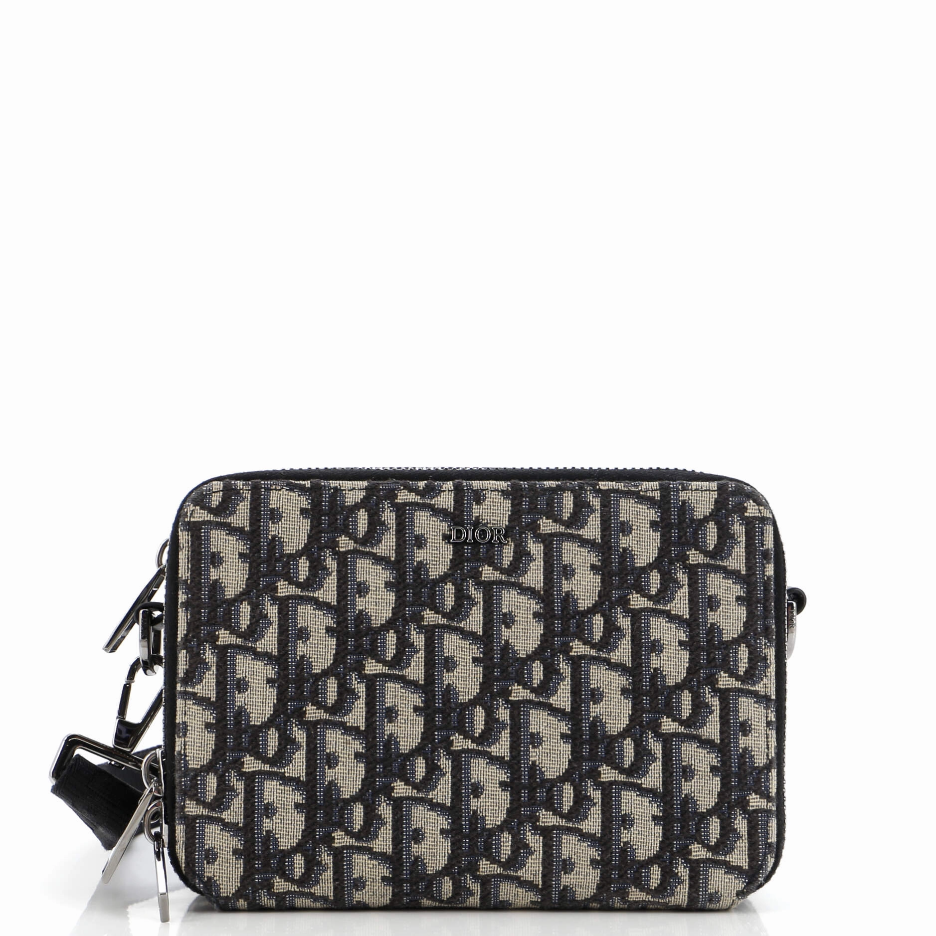 Double Zip Crossbody Pouch Oblique Canvas