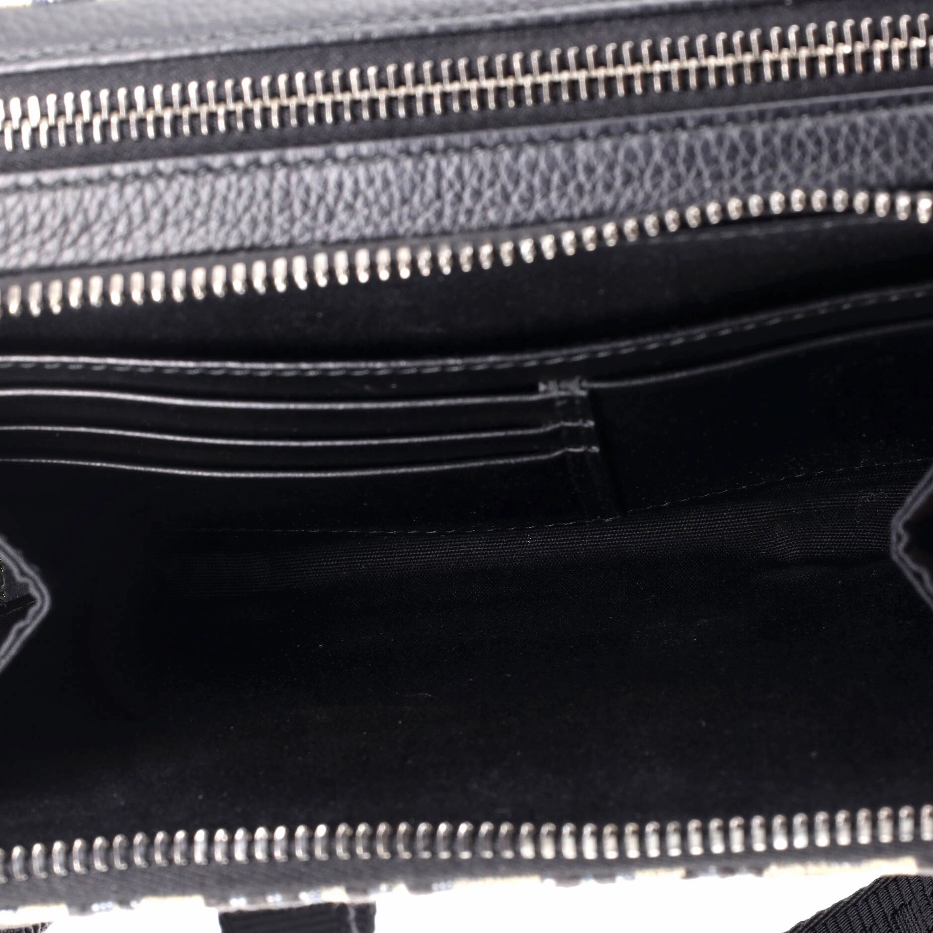 Double Zip Crossbody Pouch Oblique Canvas
