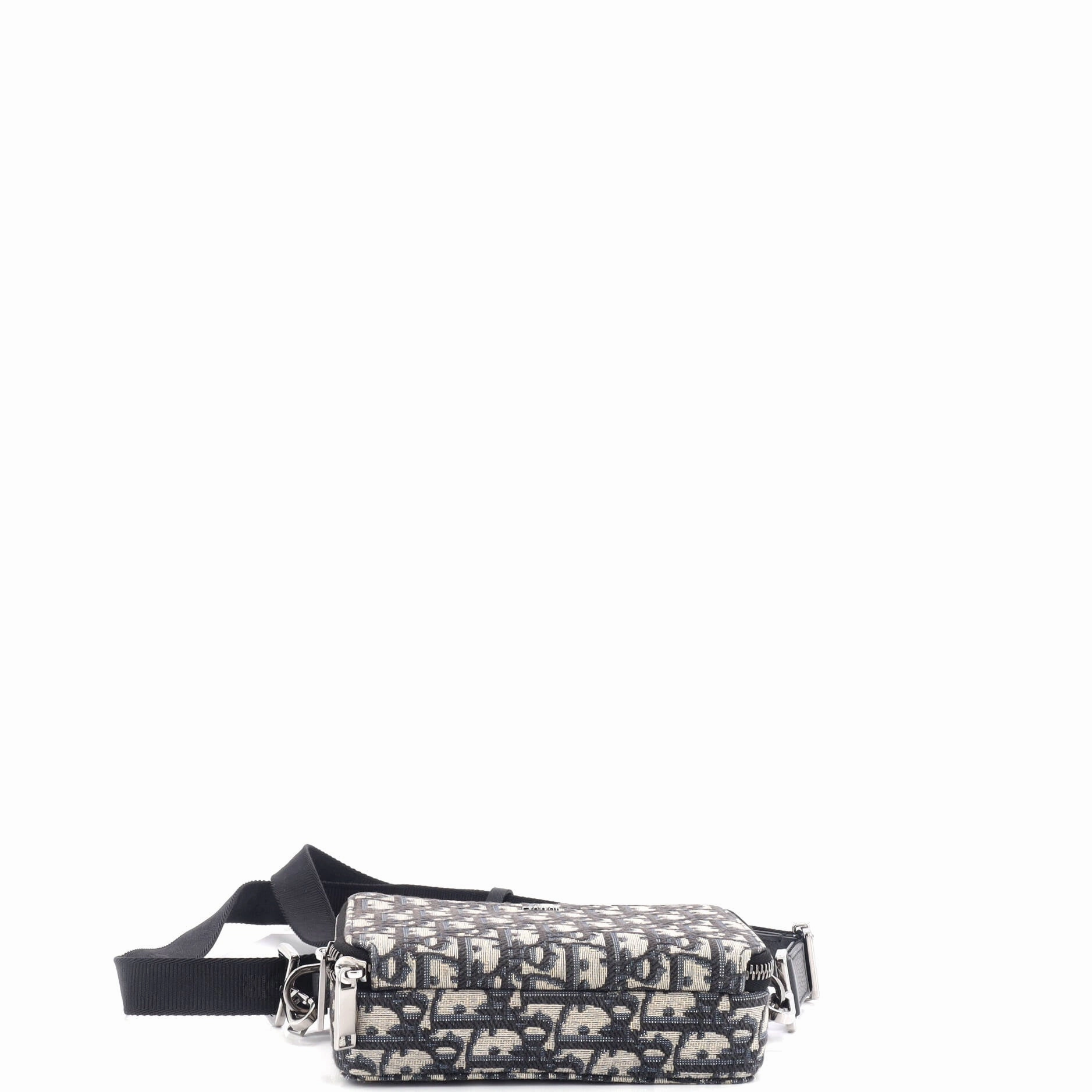 Double Zip Crossbody Pouch Oblique Canvas