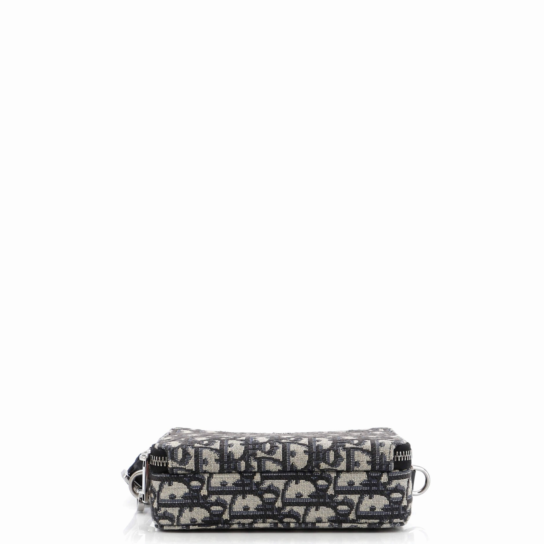 Double Zip Crossbody Pouch Oblique Canvas