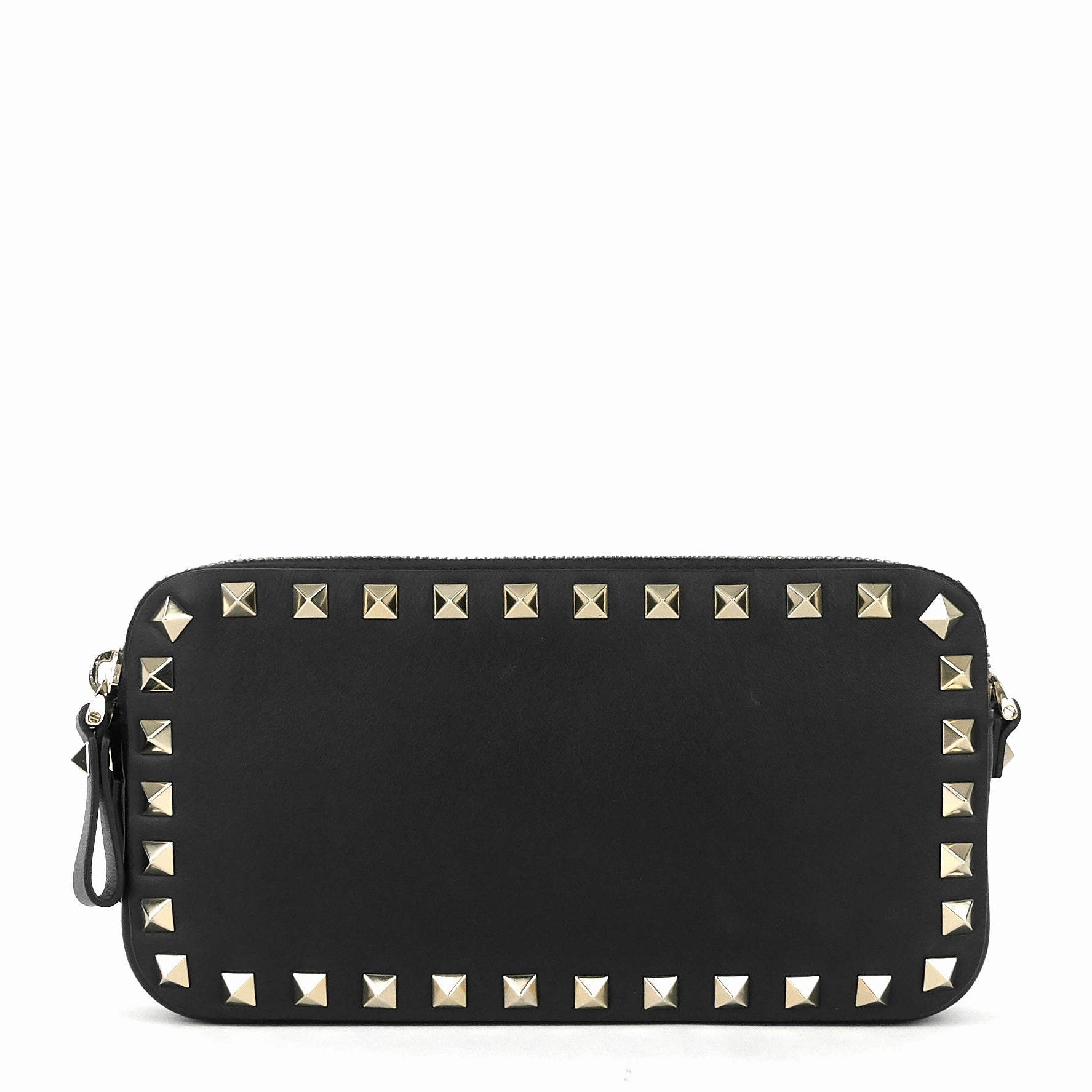 Double Zip Rockstud Leather Camera Bag