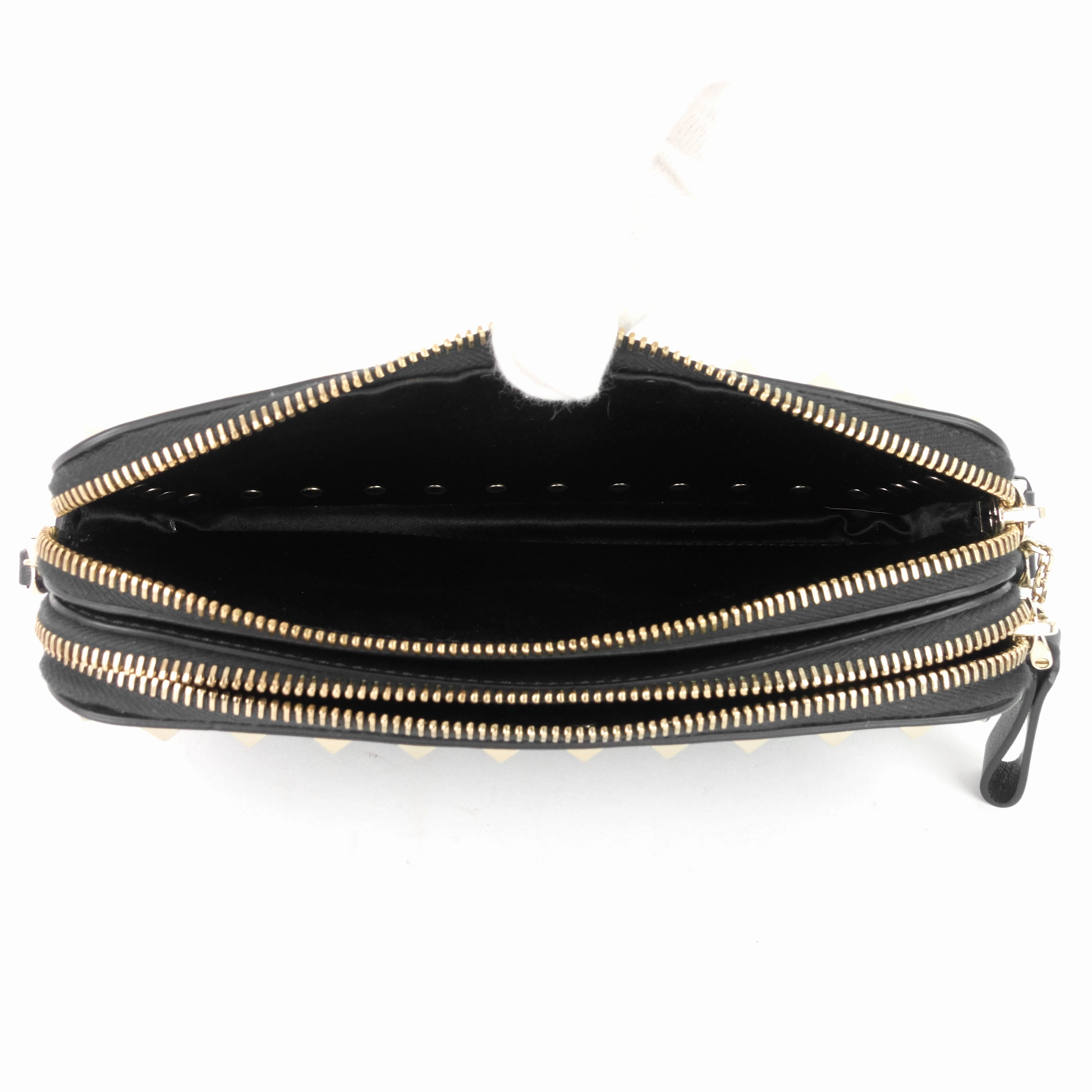 Double Zip Rockstud Leather Camera Bag