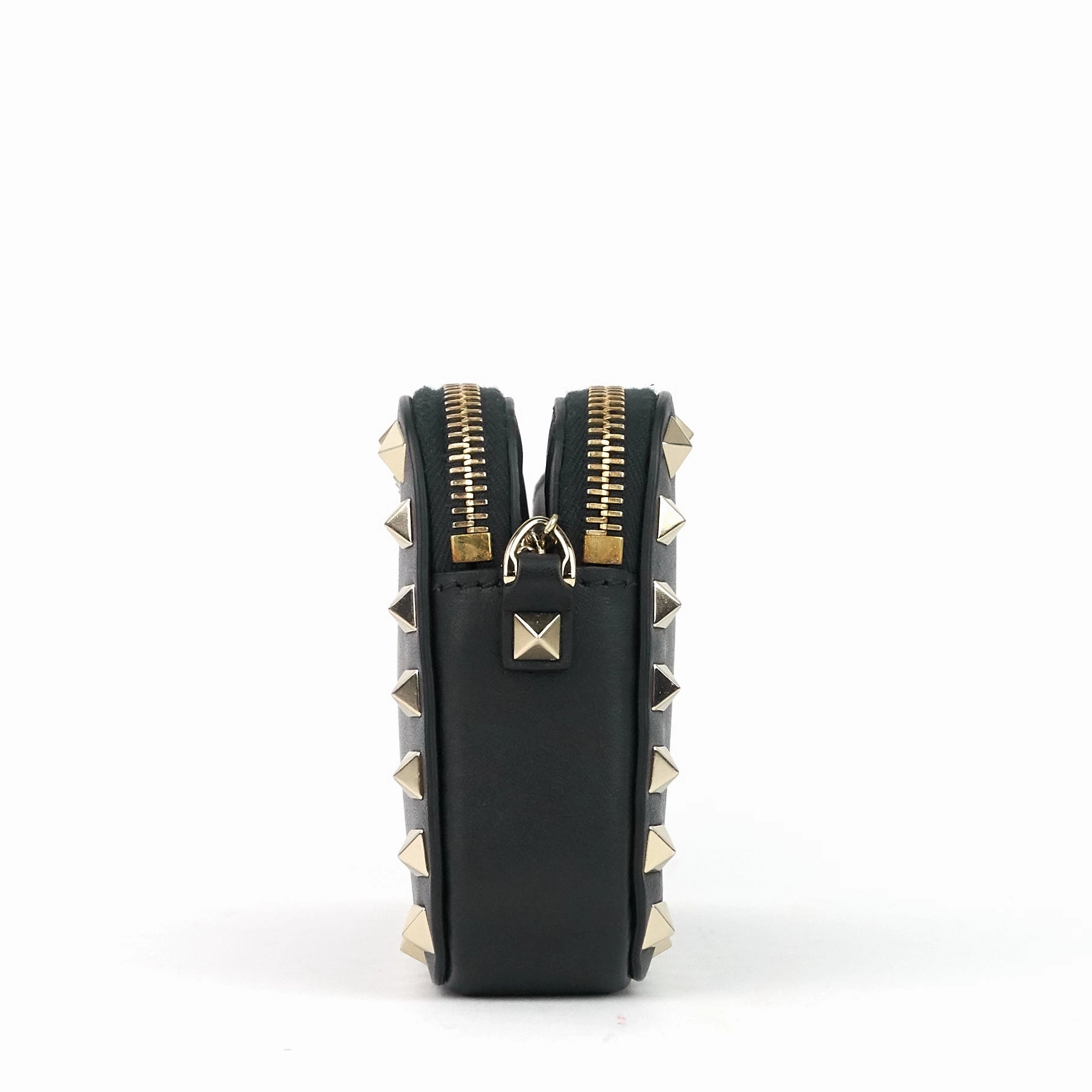 Double Zip Rockstud Leather Camera Bag
