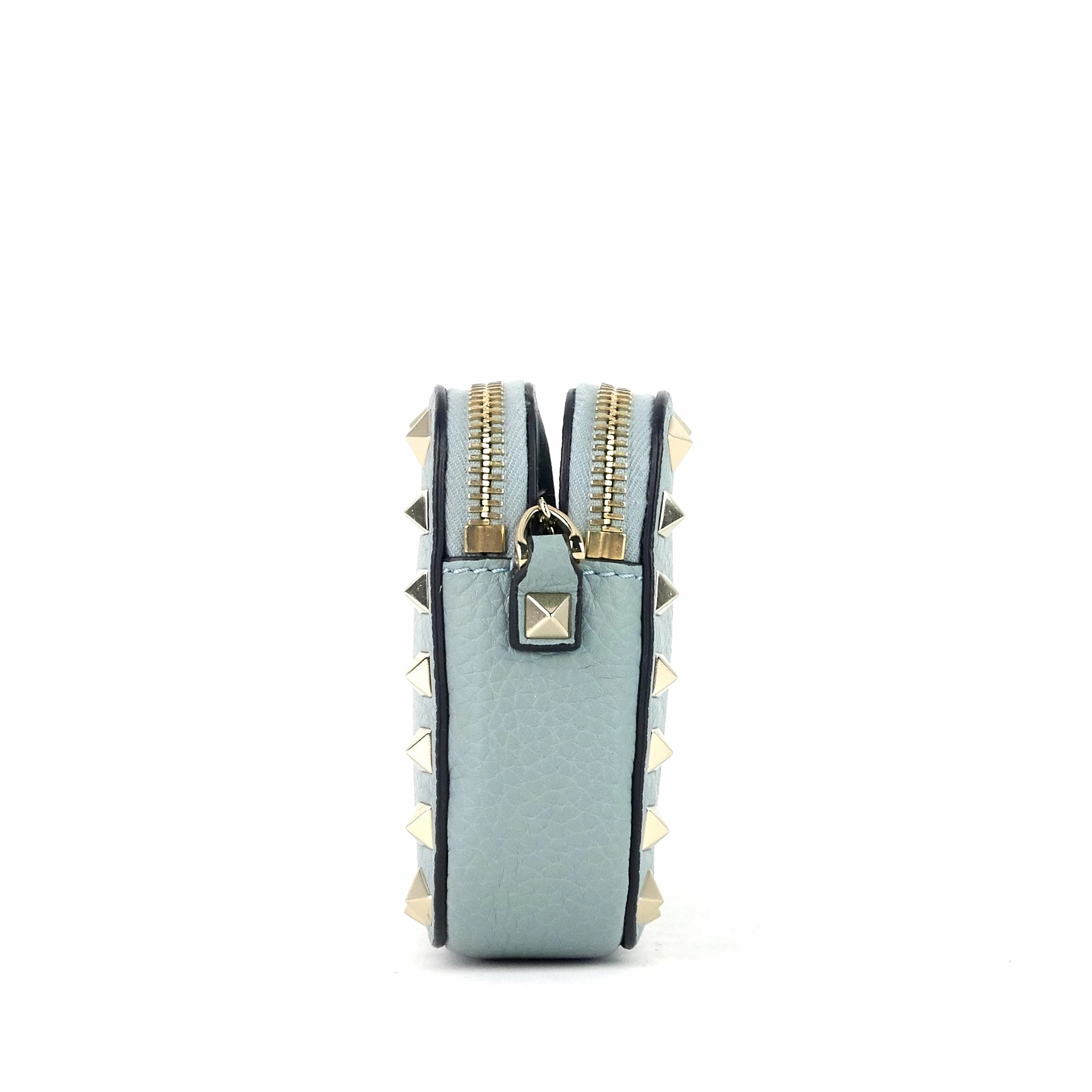 Double Zip Rockstud Leather Camera Bag