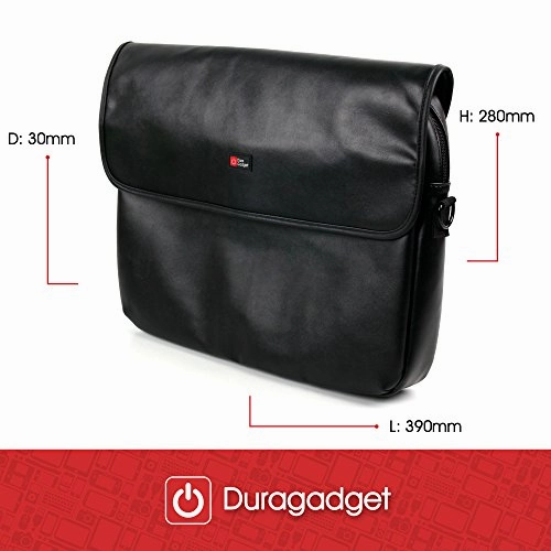 DURAGADGET Luxury PU Leather 15.6" Laptop Zip-up Carry Bag in Black for The Acer Aspire 3