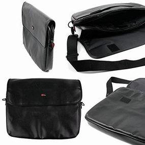 DURAGADGET Premium Black PU Leather 15.6" Laptop Zip-up Carry Bag for The New Dell Latitude 15 5000
