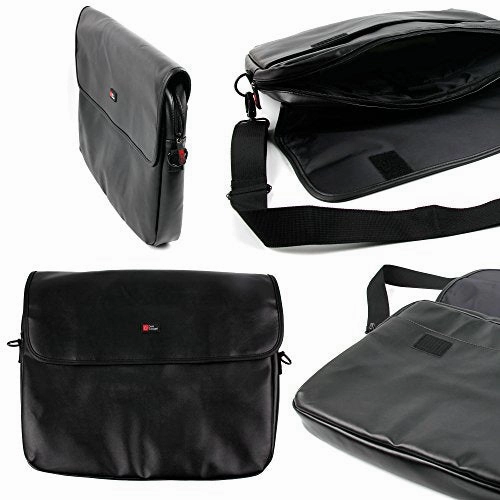 DURAGADGET Premium Black PU Leather 15.6" Laptop Zip-up Carry Bag for The New Dell Latitude 15 5000
