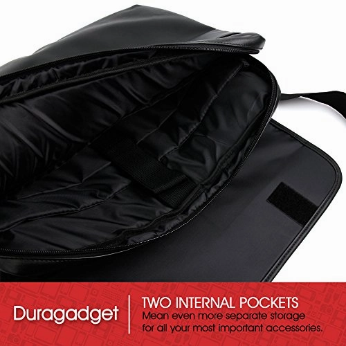 DURAGADGET Premium Black PU Leather 15.6" Laptop Zip-up Carry Bag for The New Dell Latitude 15 5000