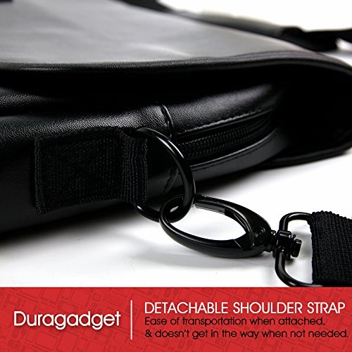 DURAGADGET Premium Black PU Leather 15.6" Laptop Zip-up Carry Bag for The New Dell Latitude 15 5000