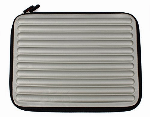 Duragadget Shock-Absorbing, Water-Resistant, Protective Memory Foam Laptop Case In Silver For