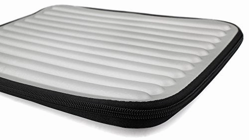 Duragadget Shock-Absorbing, Water-Resistant, Protective Memory Foam Laptop Case In Silver For