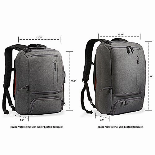 eBags Professional Slim Junior Laptop Backpack for Travel, School & Business - Fits 15.75" Laptop - Anti-Theft - (Sage Green)
