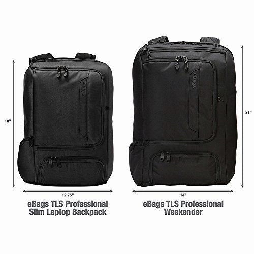 eBags Professional Slim Laptop Backpack for Travel, School & Business - Fits 17" Laptop - Anti-Theft - (Brushed Indigo)