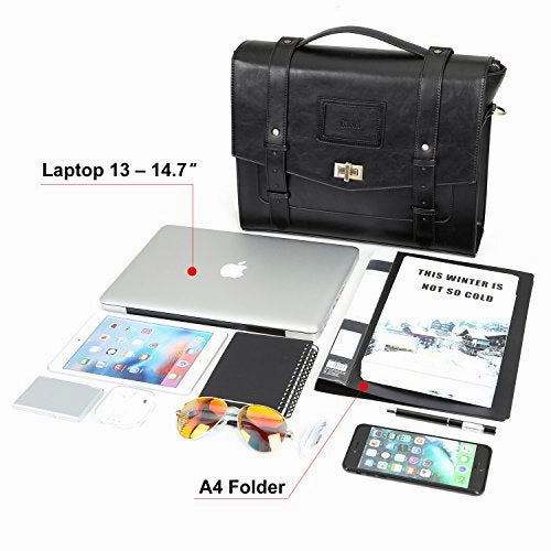 ECOSUSI Ladies Faux Leather Briefcase Shoulder Laptop Messenger Bags Satchel Bag Cambridge Backpack