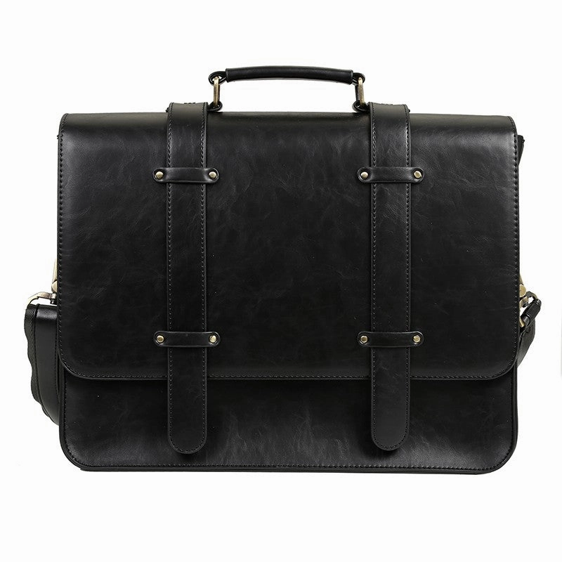 Ecosusi Women Messenger Bags Pu Leather Handbag Vintage Crossbody Satchel Briefcase Bolsas
