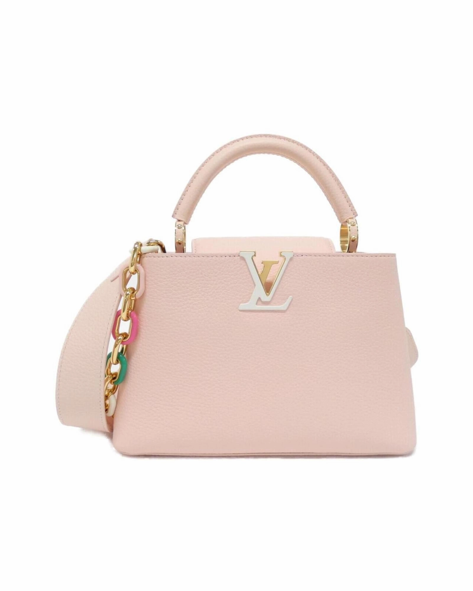 Elegant Capucines Leather Handbag with Dust Bag and Shoulder Strap