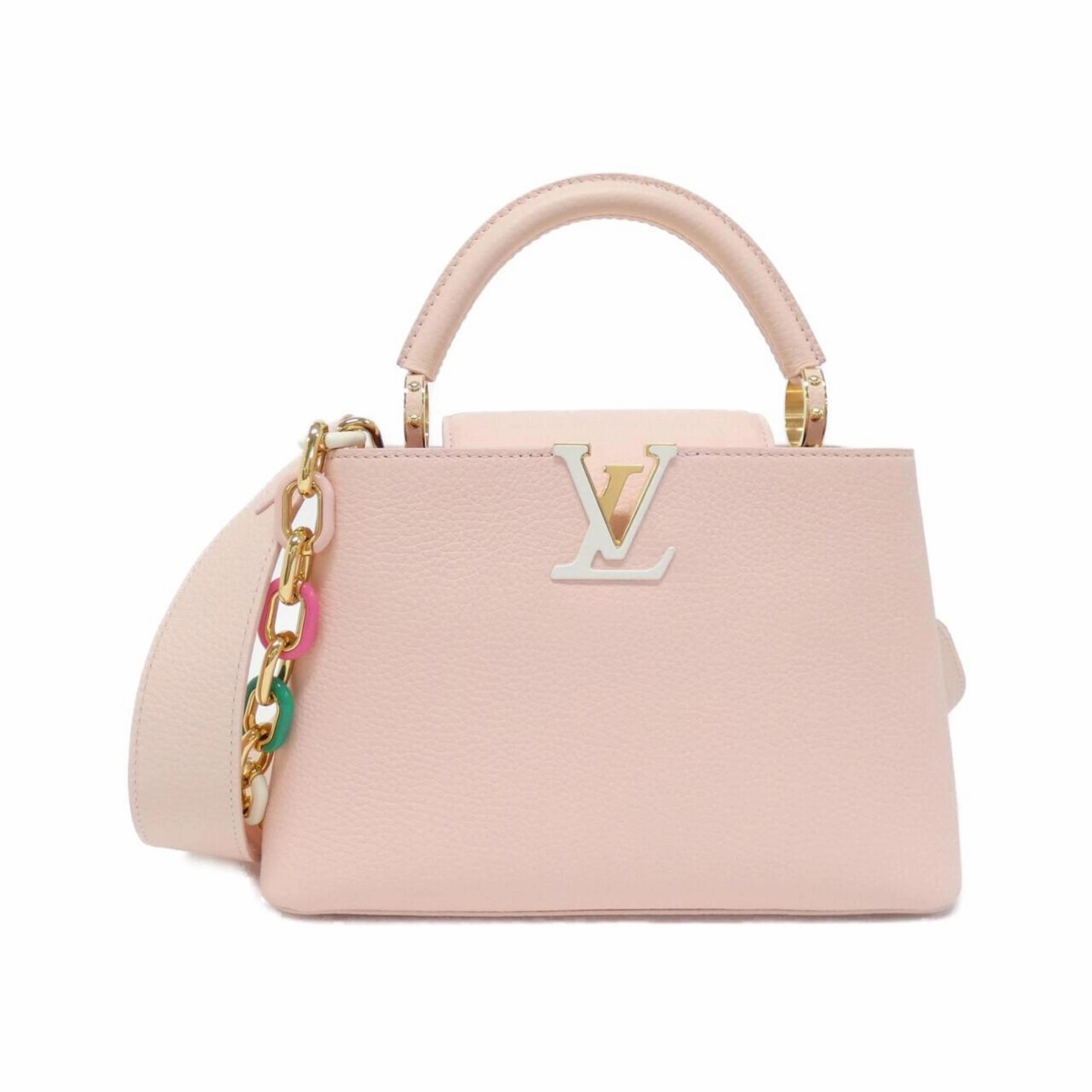 Elegant Capucines Leather Handbag with Dust Bag and Shoulder Strap
