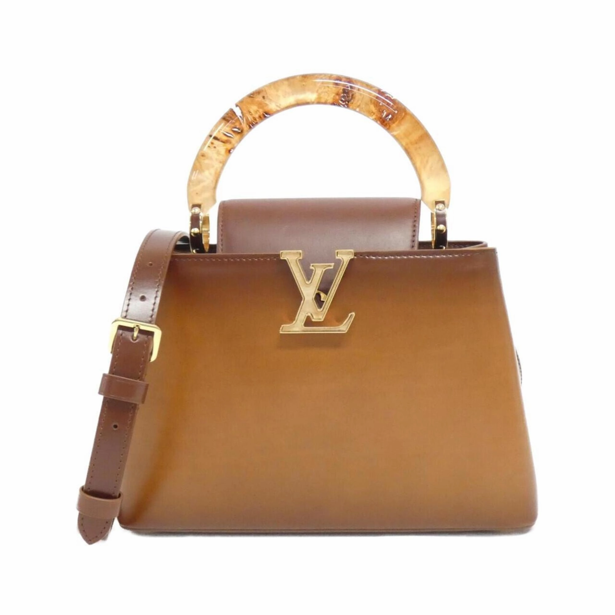 Elegant Leather Handbag with Dust Bag and Shoulder Strap