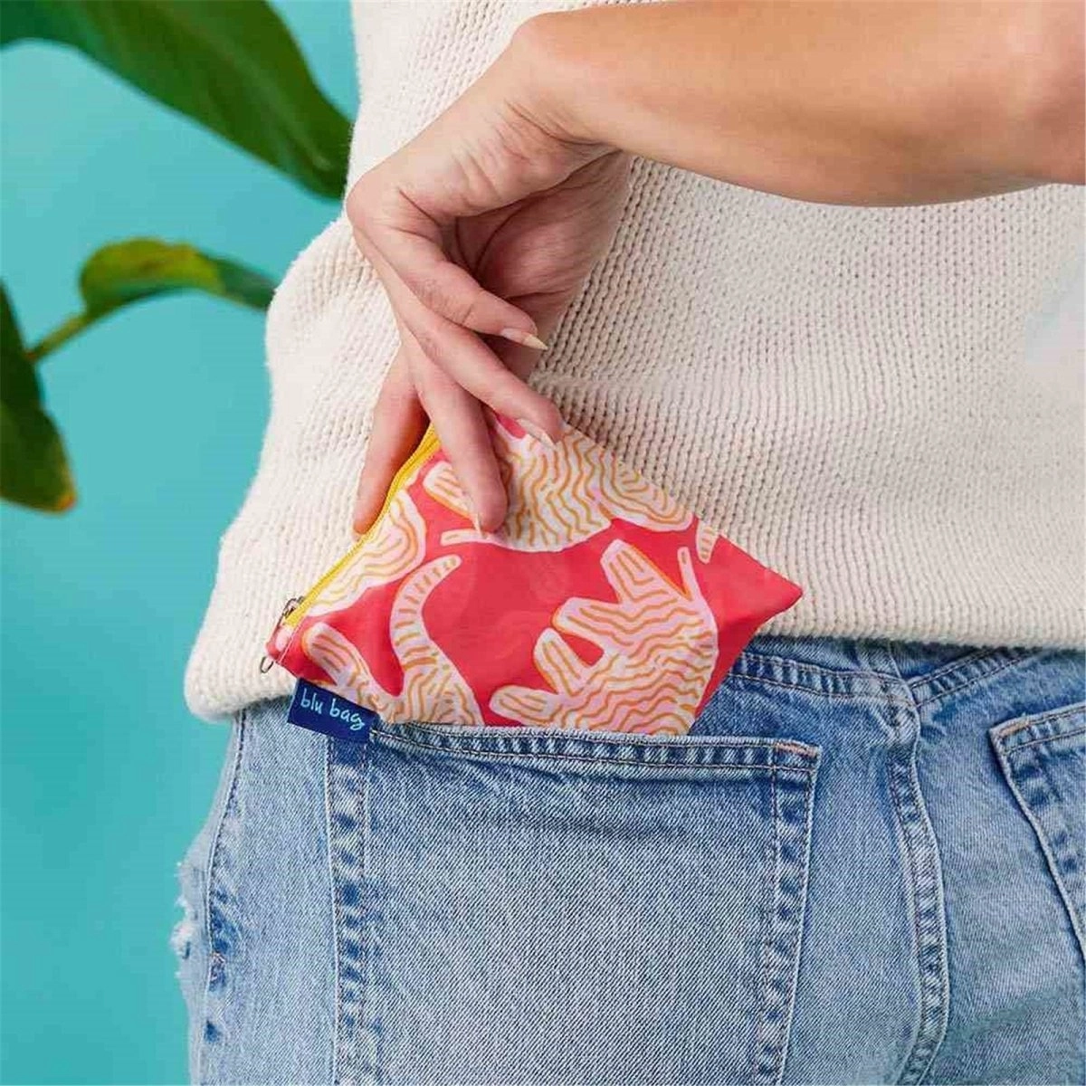 Elephants blu Reusable Shopping Bag-Machine washable