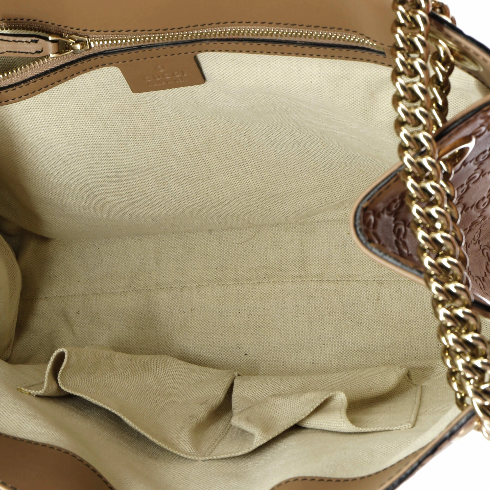 Emily Chain Flap Shoulder Bag Guccissima Leather Large