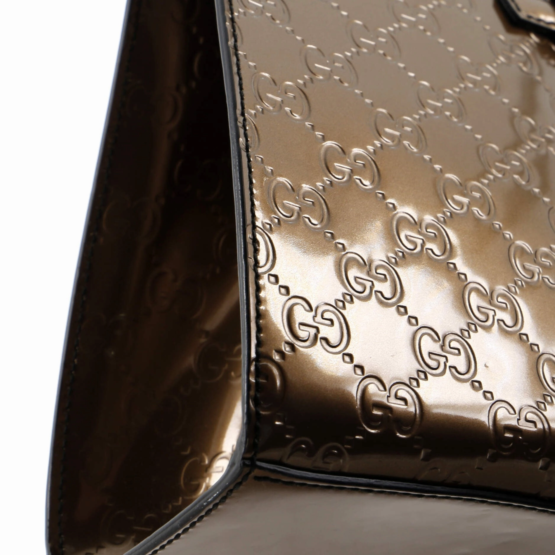Emily Chain Flap Shoulder Bag Guccissima Patent Large
