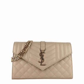 Envelope Matelass Grain de Poudre Leather Chain Wallet Bag
