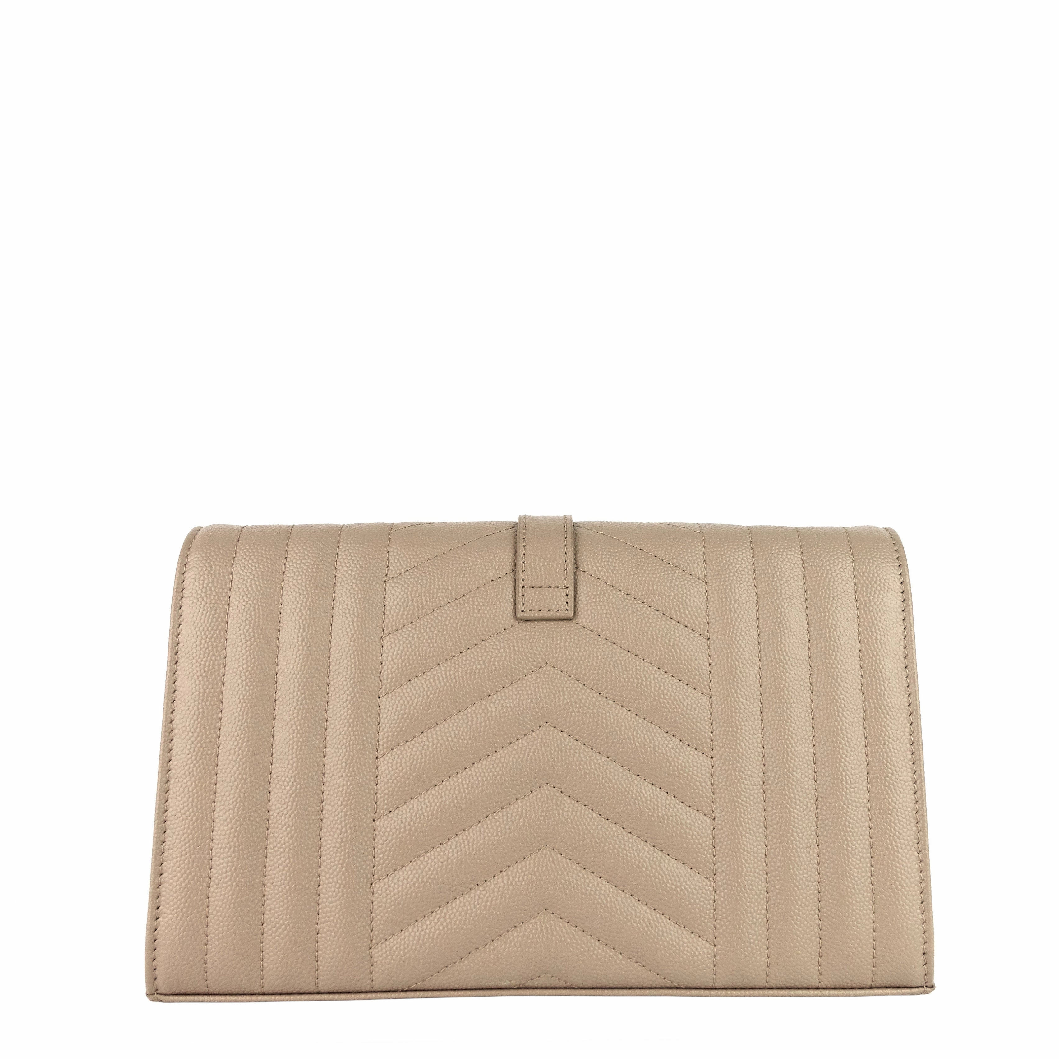 Envelope Matelass Grain de Poudre Leather Chain Wallet Bag