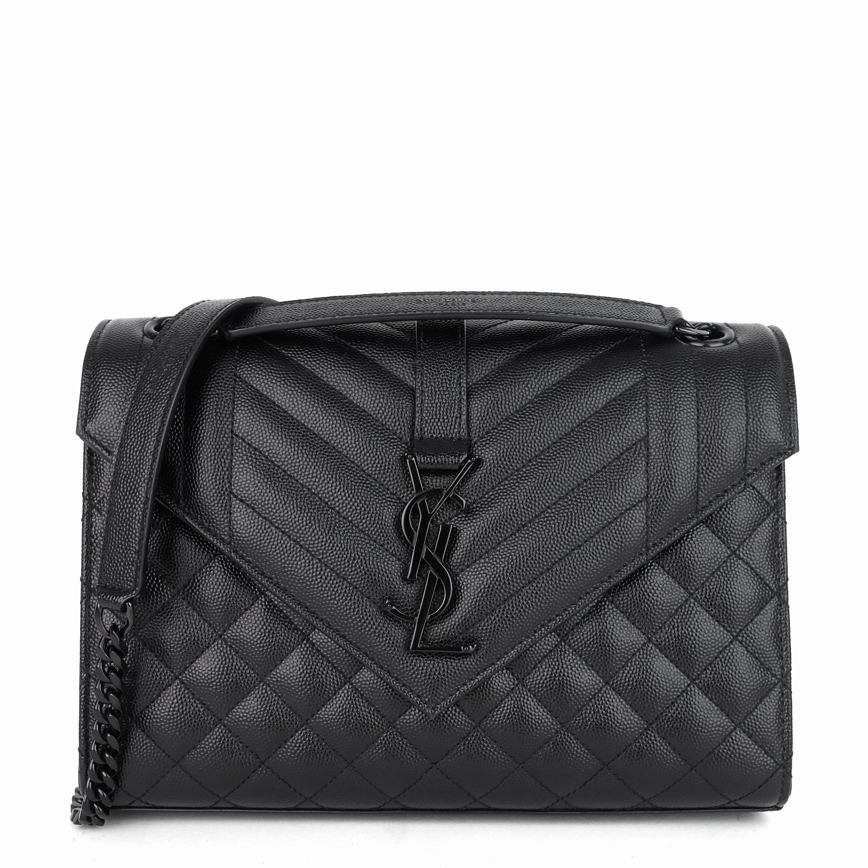 Envelope Medium Grain de Poudre Matelass Calfskin Shoulder Bag