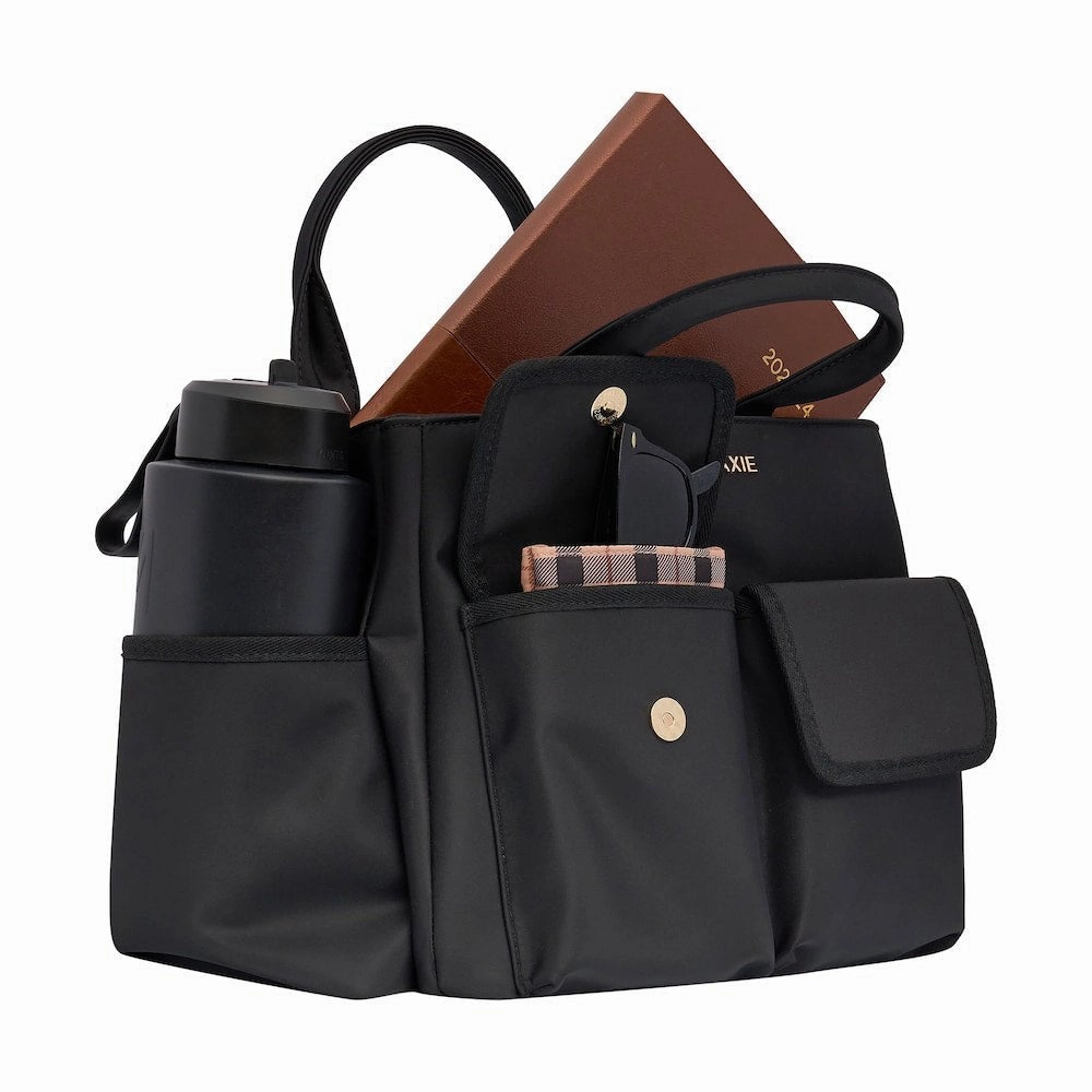 Everyday Multi-Pocket Tote Bag -- Almond Gingham