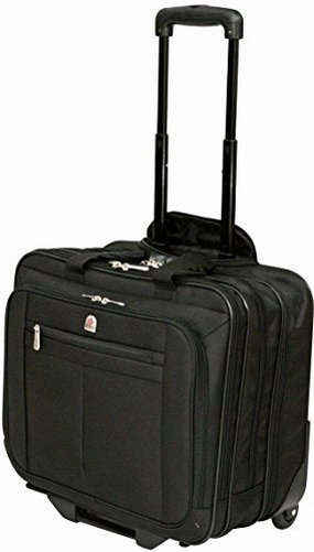 Executive Laptop Roller Bag Wheeled Pilot Case Briefcase Overnight & 15" - 17" Laptop Compartment