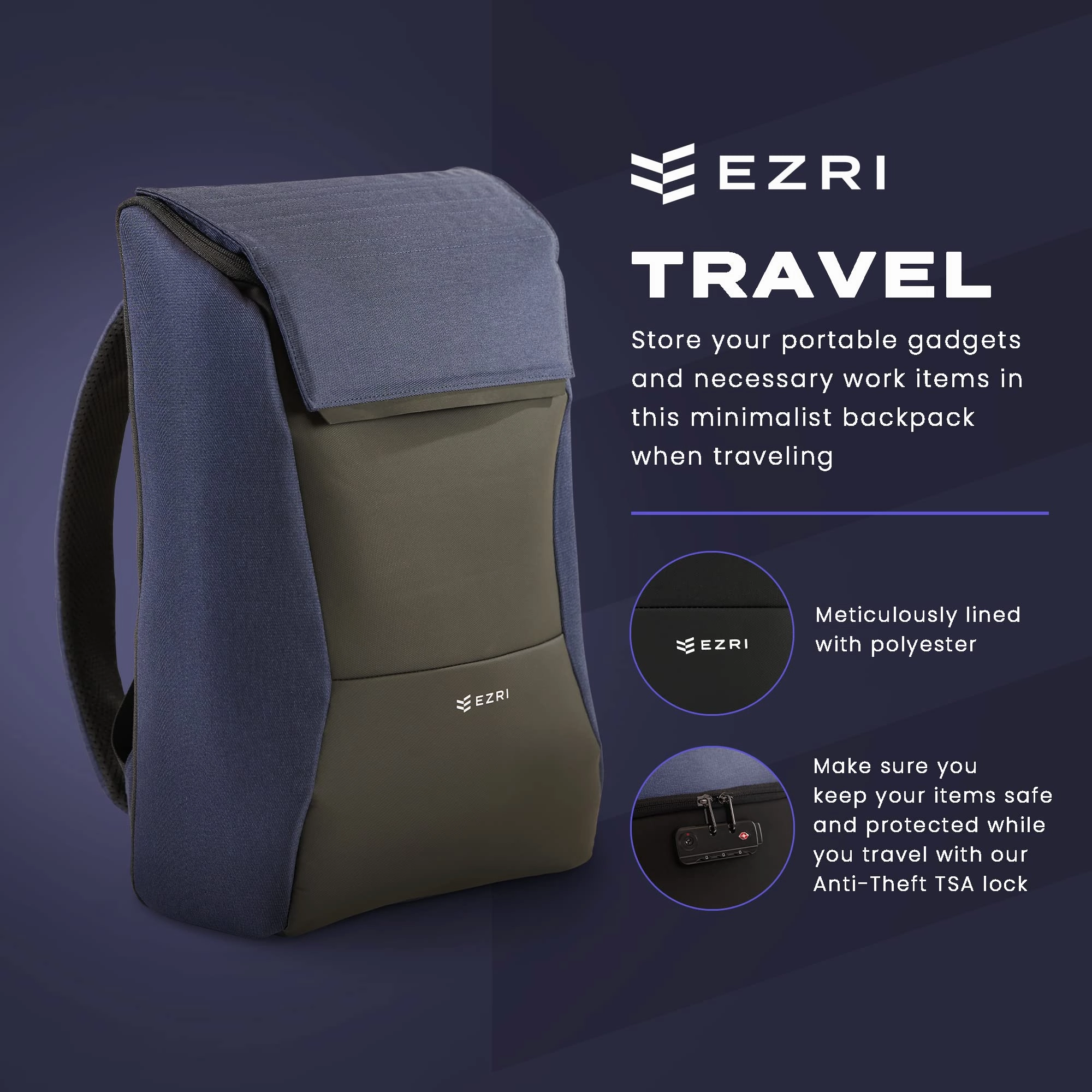EZRI Travel Backpack