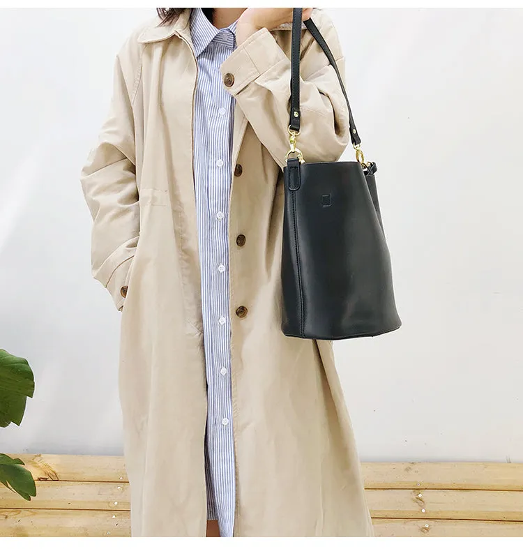 Fashion LEATHER Bucket Bag WOMENs SHOULDER BAG Purses FOR WOMEN