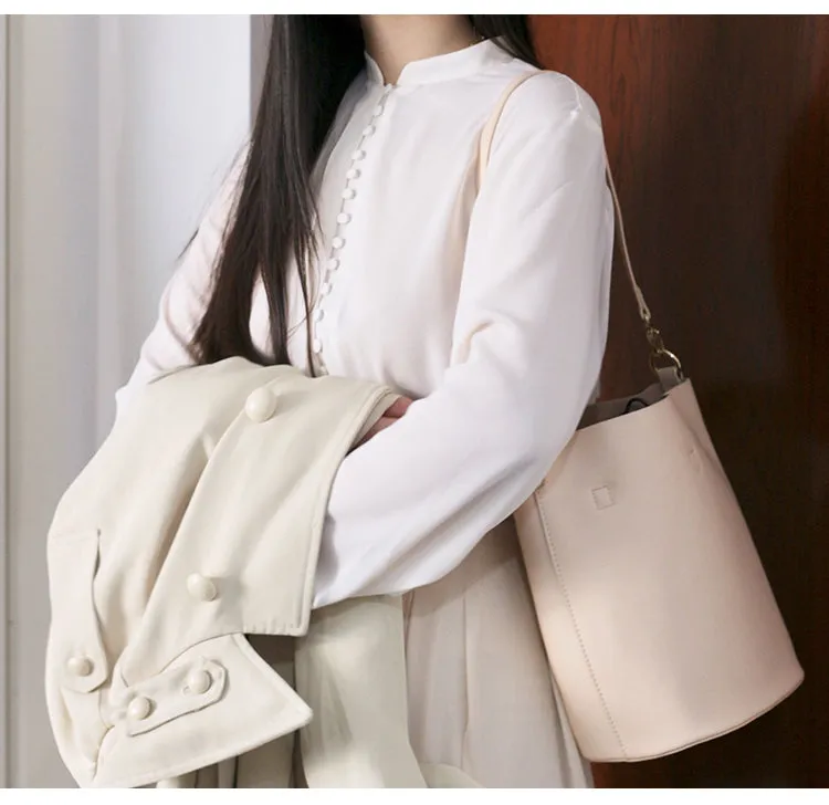 Fashion LEATHER Bucket Bag WOMENs SHOULDER BAG Purses FOR WOMEN