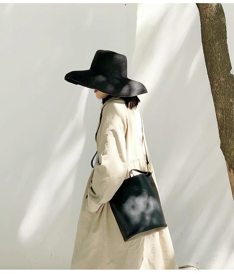 Fashion LEATHER Bucket Bag WOMENs SHOULDER BAG Purses FOR WOMEN