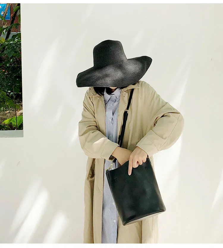 Fashion LEATHER Bucket Bag WOMENs SHOULDER BAG Purses FOR WOMEN