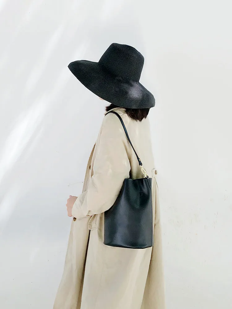 Fashion LEATHER Bucket Bag WOMENs SHOULDER BAG Purses FOR WOMEN